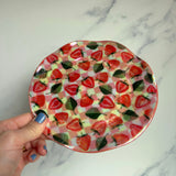 Fluted Strawberry Plate, Iridescent Tray Dish