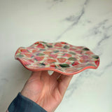 Fluted Strawberry Plate, Iridescent Tray Dish