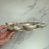 Big Strawberry Tray, Iridescent Altar Ring Jewelry 5 Dish