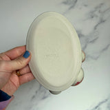 Oval Strawberry Dish, Iridescent Altar Ring Jewelry Tray 3 lil Dishes A