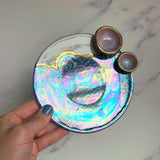Cloud Dish Iridescent Altar Ring Jewelry Tray 2 lil Pink Dishes B