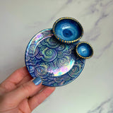 Cloud Dish Iridescent Altar Ring Jewelry Tray 2 lil Dishes A