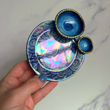 Cloud Dish Iridescent Altar Ring Jewelry Tray 2 lil Dishes A