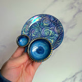Cloud Dish Iridescent Altar Ring Jewelry Tray 2 lil Dishes A