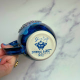 Labradorite Crystal Mug, Textured Pink Pottery Mug