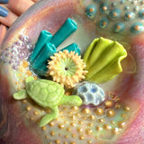 Coral Reef Mug, Sea Turtle Porcelain Coffee Mug Pottery Mug Pink