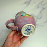 Coral Reef Mug, Sea Turtle Porcelain Coffee Mug Pottery Mug Pink