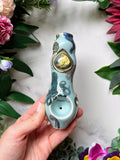 Labradorite Octopus Pipe with Coral Reef Tentacles Porcelain Smoking Pipe Clay Pipe