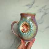 Pearl Clam Mug, Iridescent Porcelain Pottery Mug