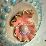 Pearl Clam Mug, Iridescent Porcelain Pottery Mug