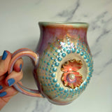 Pearl Clam Mug, Iridescent Porcelain Pottery Mug