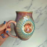 Pearl Clam Mug, Iridescent Porcelain Pottery Mug