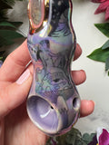 Purple Labradorite Pipe with Mushroom Fairy Porcelain Smoking Pipe Clay Pipe