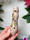Labradorite Moon Alien Pipe, Friendly Alien Porcelain Smoking Pipe Clay Pipe