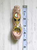 Labradorite Moon Alien Pipe, Friendly Alien Porcelain Smoking Pipe Clay Pipe