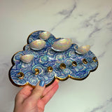 5 Dish Cloud Jewelry Wall Hanging Necklace Display with Ring Dishes B