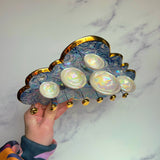 5 Dish Cloud Jewelry Wall Hanging Necklace Display with Ring Dishes B