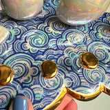 5 Dish Cloud Jewelry Wall Hanging Necklace Display with Ring Dishes B