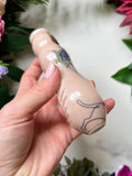Blue Labradorite Pipe, Dog Portrait Porcelain Smoking Pipe Clay Pipe