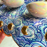 5 Dish Cloud Jewelry Wall Hanging Necklace Display with Ring Dishes B