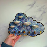IMPERFECT 5 Dish Cloud Jewelry Wall Hanging Necklace Display with Ring Dishes C