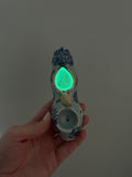 Blue Moonstone Pipe with Turtle and Sea Creatures Porcelain Smoking Pipe Clay Pipe