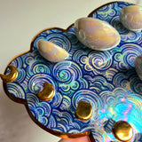 IMPERFECT 5 Dish Cloud Jewelry Wall Hanging Necklace Display with Ring Dishes C