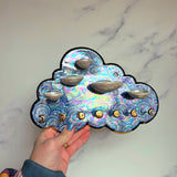 5 Dish Cloud Jewelry Wall Hanging Necklace Display with Ring Dishes D