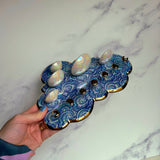 5 Dish Cloud Jewelry Wall Hanging Necklace Display with Ring Dishes D