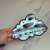 4 Dish Cloud Jewelry Wall Hanging Necklace Display with Ring Dishes E