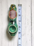 Hexagon Amethyst Pipe with Bee and Flowers Porcelain Smoking Pipe Clay Pipe