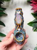 Clear Quartz Pipe Carved Porcelain Ceramic Pipe