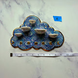 5 Dish Cloud Jewelry Wall Hanging Necklace Display with Ring Dishes A