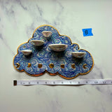 5 Dish Cloud Jewelry Wall Hanging Necklace Display with Ring Dishes B