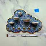 IMPERFECT 5 Dish Cloud Jewelry Wall Hanging Necklace Display with Ring Dishes C