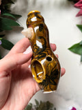 Spirit Quartz Pipe Amber Scorpion Insect Crystal Porcelain Ceramic Smoking Pipe