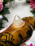 Spirit Quartz Pipe Amber Scorpion Insect Crystal Porcelain Ceramic Smoking Pipe