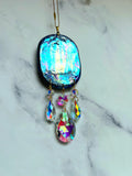 Oval Cloud Suncatcher Iridescent Ornament