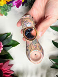 Cobalt Moon Pipe Taylor Cow Girl Ceramic Porcelain Smoking Pipe Clay Pipe
