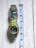 Abalone Moon Pipe with Luna Moth Ceramic Porcelain Smoking Pipe Clay Pipe