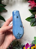 Blue UFO Abduction Pipe Porcelain Ceramic Clay Pipe