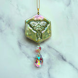 Luna Moth Hexagon Suncatcher Iridescent Ornament