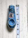 Blue UFO Abduction Pipe Porcelain Ceramic Clay Pipe
