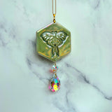 Luna Moth Hexagon Suncatcher Iridescent Ornament