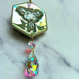 Luna Moth Hexagon Suncatcher Iridescent Ornament