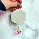 Luna Moth Hexagon Suncatcher Iridescent Ornament