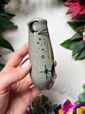 Gray UFO Abduction Pipe Porcelain Ceramic Clay Pipe #2