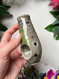 Gray UFO Abduction Pipe Porcelain Ceramic Clay Pipe #2