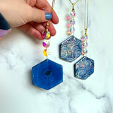 Hexagon Cloud Suncatcher Iridescent Ornament