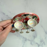 Strawberry Jewelry Wall Hanging Ring Dish Necklace Display with Daisy Flowers